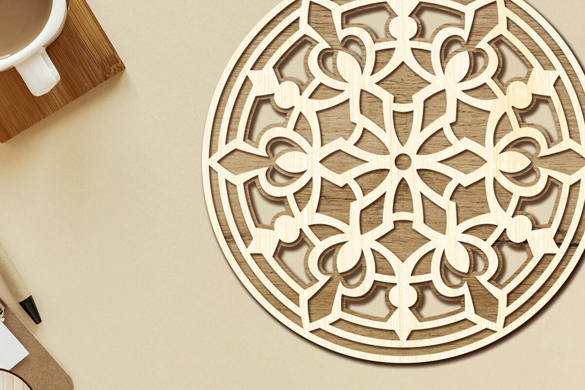 Intra απο ξύλο plywood 3mm-4mm πάχος – Διακοσμημένο σουβέρ με στρώσεις πρότυπο Δίασταση  20x20 cm INTRAFABR-102507082