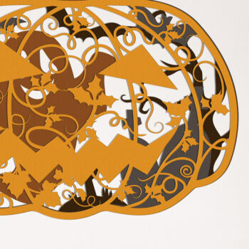 Intra απο ξύλο plywood 3mm-4mm πάχος – Διακοσμημένη αποκριάτικη διακόσμηση κολοκύθας Δίασταση 20x20 cm INTRAFABR-106338836 - Image 3