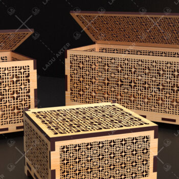 Intra απο ξύλο plywood 3mm-4mm πάχος – Διακοσμητικά Κουτί δώρου Αρχεία κοπής με λέιζερ Δίασταση  20x20 cm INTRAFABR-88277304 - Image 4