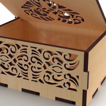 Intra απο ξύλο plywood 3mm-4mm πάχος – Στολίδια Ξύλινο κουτί δώρου 01 Δίασταση  20x20 cm INTRAFABR-82231050 - Image 1