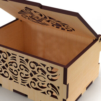 Intra απο ξύλο plywood 3mm-4mm πάχος – Στολίδια Ξύλινο κουτί δώρου 01 Δίασταση  20x20 cm INTRAFABR-82231050 - Image 2