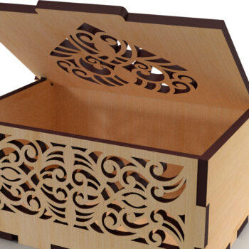 Intra απο ξύλο plywood 3mm-4mm πάχος – Στολίδια Ξύλινο κουτί δώρου 01 Δίασταση  20x20 cm INTRAFABR-82231050 - Image 3