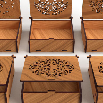 Intra απο ξύλο plywood 3mm-4mm πάχος – Στολίδια Ξύλινο κουτί δώρου 01 Δίασταση  20x20 cm INTRAFABR-79250039 - Image 1