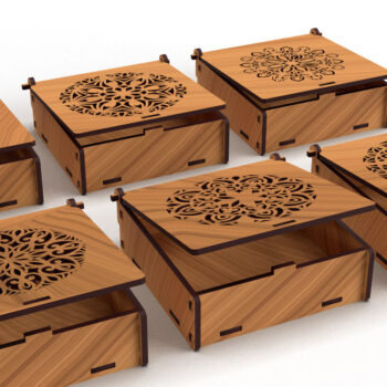 Intra απο ξύλο plywood 3mm-4mm πάχος – Στολίδια Ξύλινο κουτί δώρου 01 Δίασταση  20x20 cm INTRAFABR-79250039 - Image 2