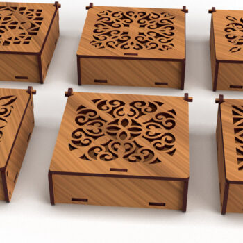 Intra απο ξύλο plywood 3mm-4mm πάχος – Στολίδια Ξύλινο κουτί δώρου 02 Δίασταση  20x20 cm INTRAFABR-79280122 - Image 2