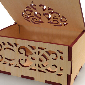 Intra απο ξύλο plywood 3mm-4mm πάχος – Στολίδια Ξύλινο κουτί δώρου 03 Δίασταση  20x20 cm INTRAFABR-82231478 - Image 1