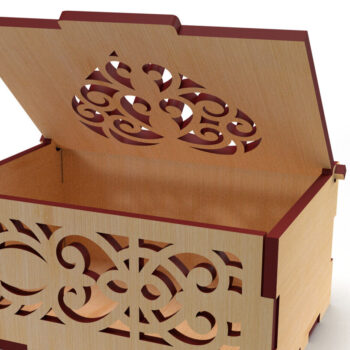 Intra απο ξύλο plywood 3mm-4mm πάχος – Στολίδια Ξύλινο κουτί δώρου 03 Δίασταση  20x20 cm INTRAFABR-82231478 - Image 2