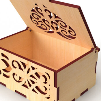 Intra απο ξύλο plywood 3mm-4mm πάχος – Στολίδια Ξύλινο κουτί δώρου 04 Δίασταση  20x20 cm INTRAFABR-82231481 - Image 2