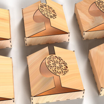 Intra απο ξύλο plywood 3mm-4mm πάχος – Στολίδια Ξύλινο κουτί δώρου 04 Δίασταση  20x20 cm INTRAFABR-80168149 - Image 2