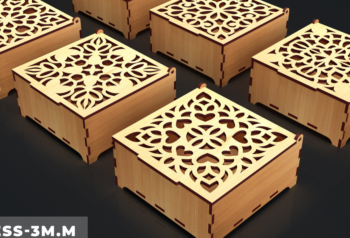 Intra απο ξύλο plywood 3mm-4mm πάχος – Στολίδια Ξύλινο κουτί δώρου 06 Δίασταση  20x20 cm INTRAFABR-84189500