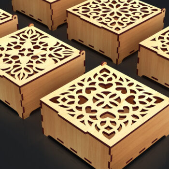 Intra απο ξύλο plywood 3mm-4mm πάχος – Στολίδια Ξύλινο κουτί δώρου 06 Δίασταση  20x20 cm INTRAFABR-84189500 - Image 3