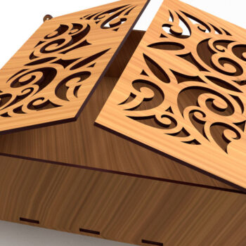 Intra απο ξύλο plywood 3mm-4mm πάχος – Στολίδια Ξύλινο κουτί δώρου 06 Δίασταση  20x20 cm INTRAFABR-80961174 - Image 2