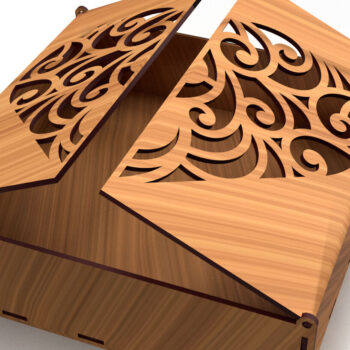 Intra απο ξύλο plywood 3mm-4mm πάχος – Στολίδια Ξύλινο κουτί δώρου 07 Δίασταση  20x20 cm INTRAFABR-80967841 - Image 2