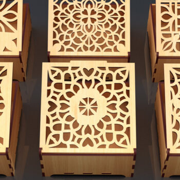 Intra απο ξύλο plywood 3mm-4mm πάχος – Στολίδια Ξύλινο κουτί δώρου 08 Δίασταση 20x20 cm INTRAFABR-84189892 - Image 2