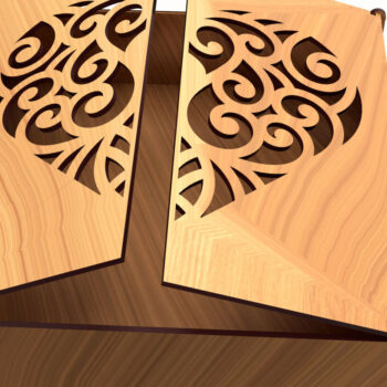 Intra απο ξύλο plywood 3mm-4mm πάχος – Στολίδια Ξύλινο κουτί δώρου 09 Δίασταση 20x20 cm INTRAFABR-80968536 - Image 2