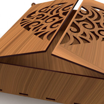 Intra απο ξύλο plywood 3mm-4mm πάχος – Στολίδια Ξύλινο κουτί δώρου Κοπή λέιζερ 11 Δίασταση  20x20 cm INTRAFABR-80968491 - Image 1