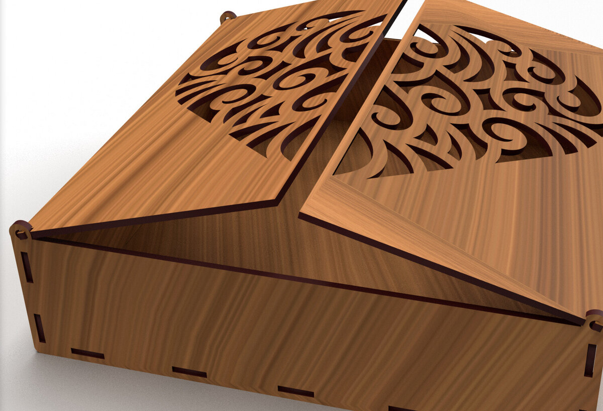 Intra απο ξύλο plywood 3mm-4mm πάχος – Στολίδια Ξύλινο κουτί δώρου Κοπή λέιζερ 11 Δίασταση  20x20 cm INTRAFABR-80968491