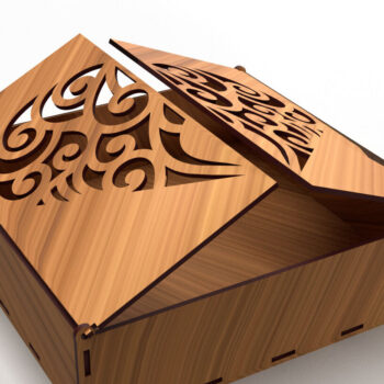 Intra απο ξύλο plywood 3mm-4mm πάχος – Στολίδια Ξύλινο κουτί δώρου Κοπή λέιζερ 11 Δίασταση  20x20 cm INTRAFABR-80968491 - Image 3