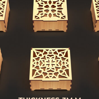 Intra απο ξύλο plywood 3mm-4mm πάχος – Στολίδια Ξύλινο κουτί δώρου 17 Δίασταση  20x20 cm INTRAFABR-86026186 - Image 1