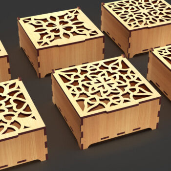 Intra απο ξύλο plywood 3mm-4mm πάχος – Στολίδια Ξύλινο κουτί δώρου 17 Δίασταση  20x20 cm INTRAFABR-86026186 - Image 2