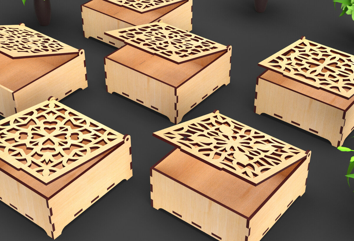 Intra απο ξύλο plywood 3mm-4mm πάχος – Στολίδια Ξύλινο κουτί δώρου Δίασταση  20x20 cm INTRAFABR-83884432