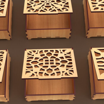 Intra απο ξύλο plywood 3mm-4mm πάχος – Στολίδια Ξύλινο κουτί δώρου Δίασταση 20x20 cm INTRAFABR-86026205 - Image 2