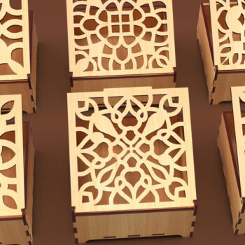 Intra απο ξύλο plywood 3mm-4mm πάχος – Στολίδια Ξύλινο κουτί δώρου Δίασταση 20x20 cm INTRAFABR-86026205 - Image 3