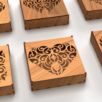 Intra απο ξύλο plywood 3mm-4mm πάχος – Στολίδια Ξύλινο κουτί δώρου Δίασταση  20x20 cm INTRAFABR-81430141 - Image 1