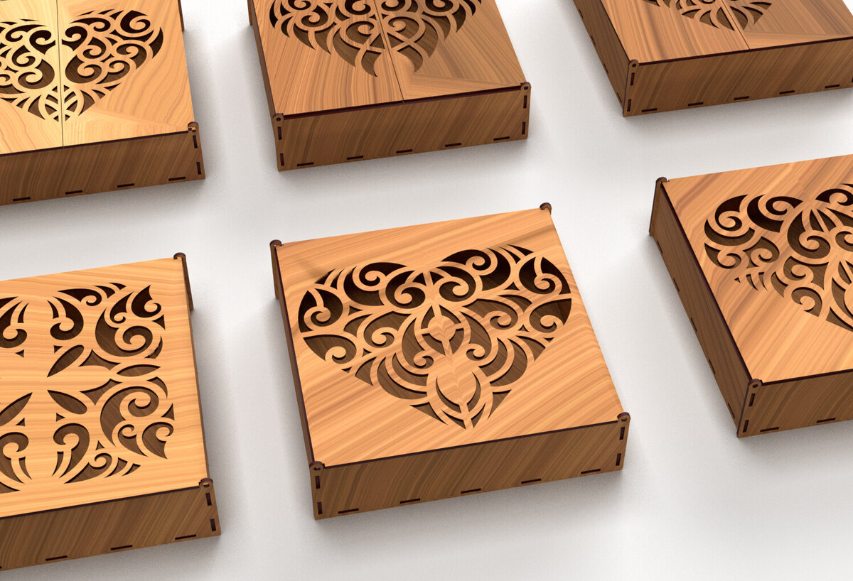 Intra απο ξύλο plywood 3mm-4mm πάχος – Στολίδια Ξύλινο κουτί δώρου Δίασταση  20x20 cm INTRAFABR-81430141