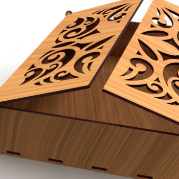 Intra απο ξύλο plywood 3mm-4mm πάχος – Στολίδια Ξύλινο κουτί δώρου Δίασταση  20x20 cm INTRAFABR-81430141 - Image 2