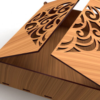 Intra απο ξύλο plywood 3mm-4mm πάχος – Στολίδια Ξύλινο κουτί δώρου Δίασταση  20x20 cm INTRAFABR-81430141 - Image 3