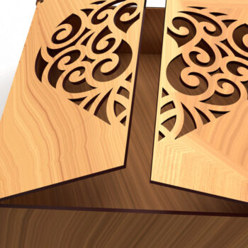 Intra απο ξύλο plywood 3mm-4mm πάχος – Στολίδια Ξύλινο κουτί δώρου Δίασταση  20x20 cm INTRAFABR-81430141 - Image 5