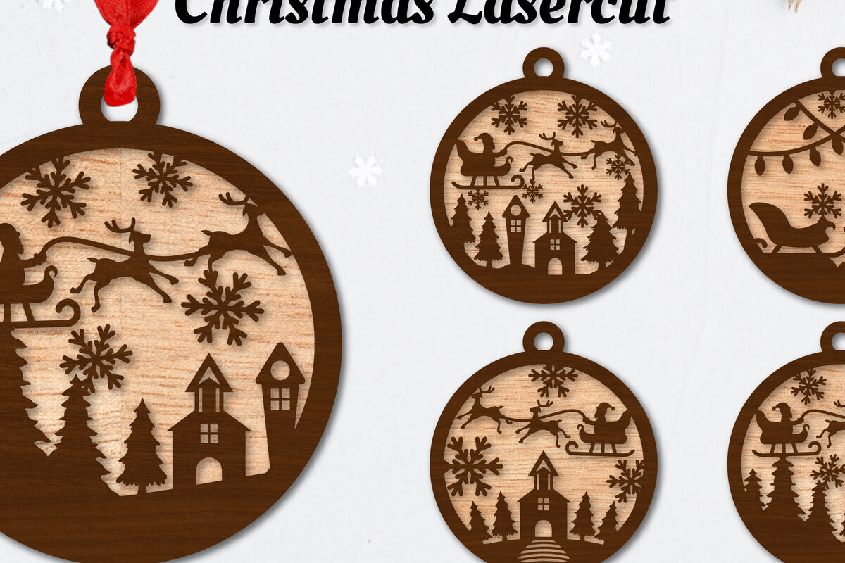 Intra απο ξύλο plywood 3mm-4mm πάχος – Στολίδι Χριστουγεννιάτικο έλκηθρο με λέιζερ Δίασταση  20x20 cm INTRAFABR-110140191