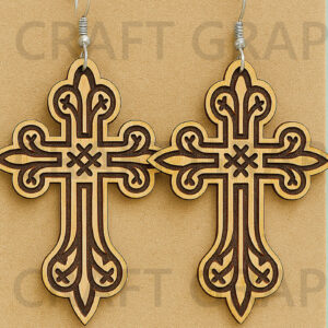 Intra απο ξύλο plywood 3mm-4mm πάχος – Περίτεχνα Σκουλαρίκια Δίασταση 5x5 cm INTRAFABR-124493001