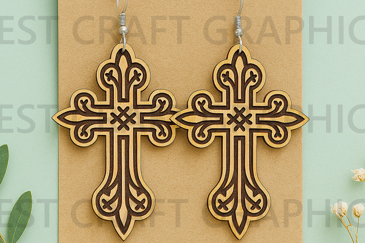 Intra απο ξύλο plywood 3mm-4mm πάχος – Περίτεχνα Σκουλαρίκια Δίασταση  5x5 cm INTRAFABR-124493001