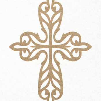 Intra απο ξύλο plywood 3mm-4mm πάχος – Περίτεχνος Faith Cross. Ιησούς Σταυρός Δίασταση 20x20 cm INTRAFABR-115243729 - Image 3