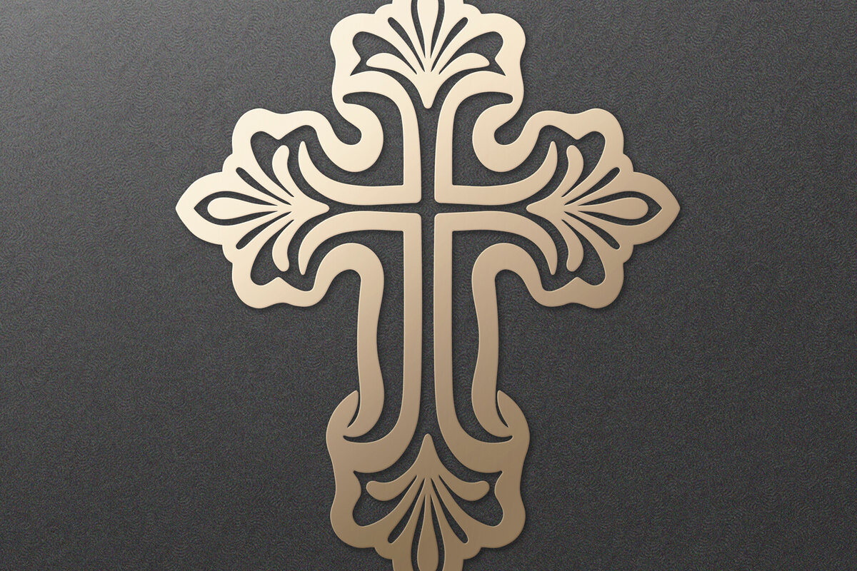 Intra απο ξύλο plywood 3mm-4mm πάχος – Περίτεχνος Faith Cross. Ιησούς Σταυρός Δίασταση  20x20 cm INTRAFABR-115243824