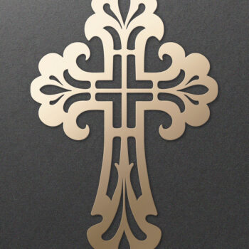 Intra απο ξύλο plywood 3mm-4mm πάχος – Περίτεχνος Faith Cross. Ιησούς Σταυρός Δίασταση 20x20 cm INTRAFABR-115243886 - Image 1