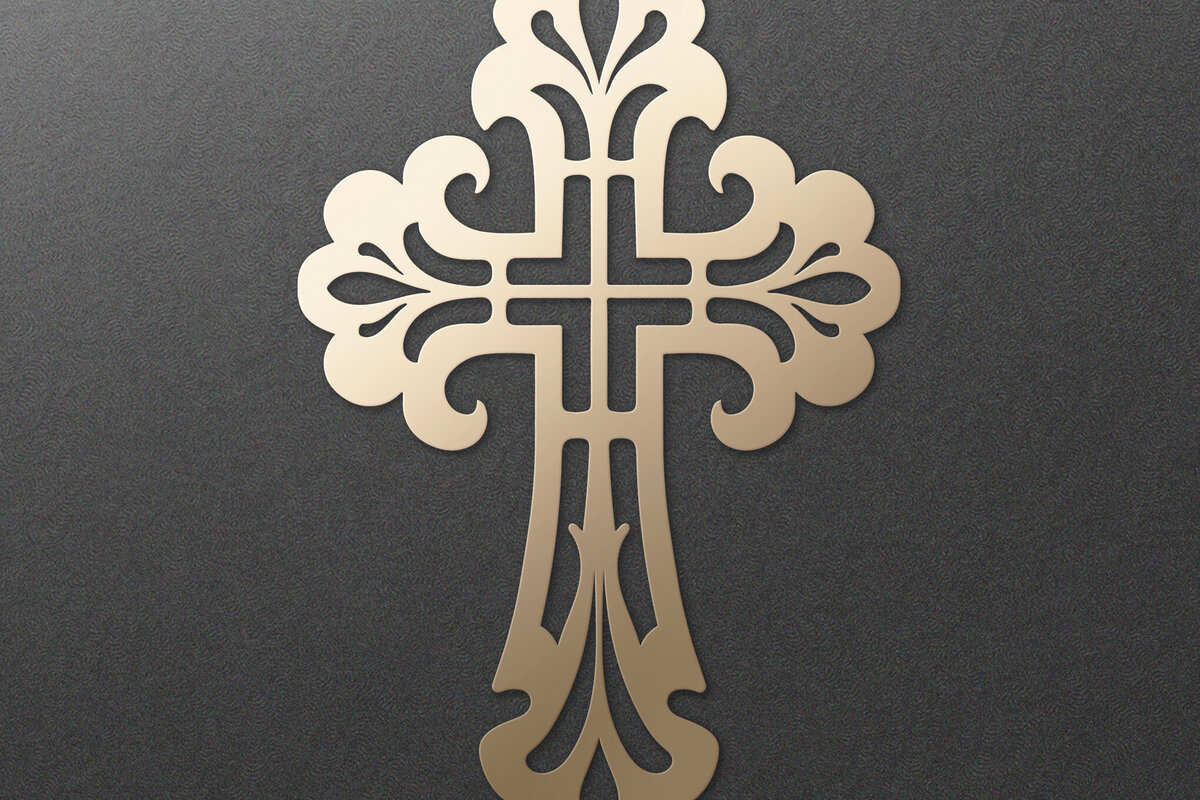 Intra απο ξύλο plywood 3mm-4mm πάχος – Περίτεχνος Faith Cross. Ιησούς Σταυρός Δίασταση  20x20 cm INTRAFABR-115243886