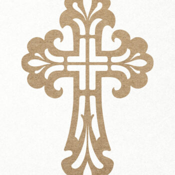 Intra απο ξύλο plywood 3mm-4mm πάχος – Περίτεχνος Faith Cross. Ιησούς Σταυρός Δίασταση 20x20 cm INTRAFABR-115243886 - Image 3
