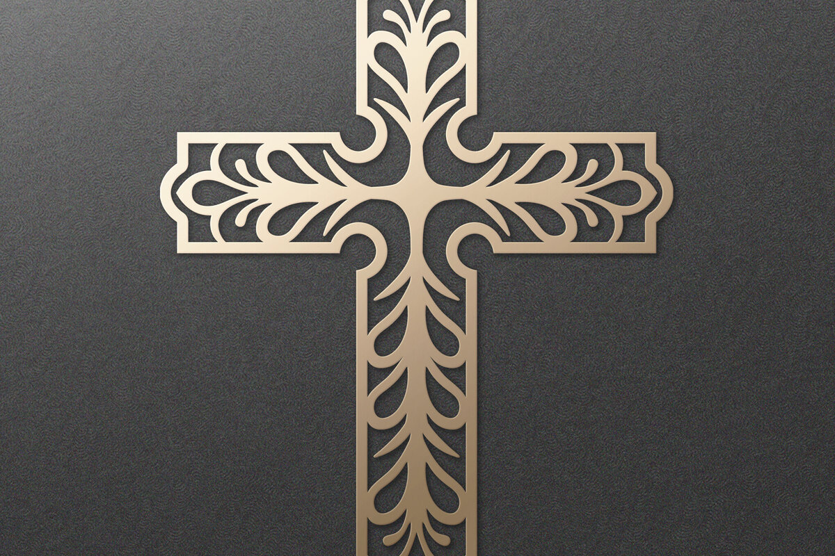 Intra απο ξύλο plywood 3mm-4mm πάχος – Περίτεχνος Faith Cross. Ιησούς Σταυρός Δίασταση  20x20 cm INTRAFABR-115243700