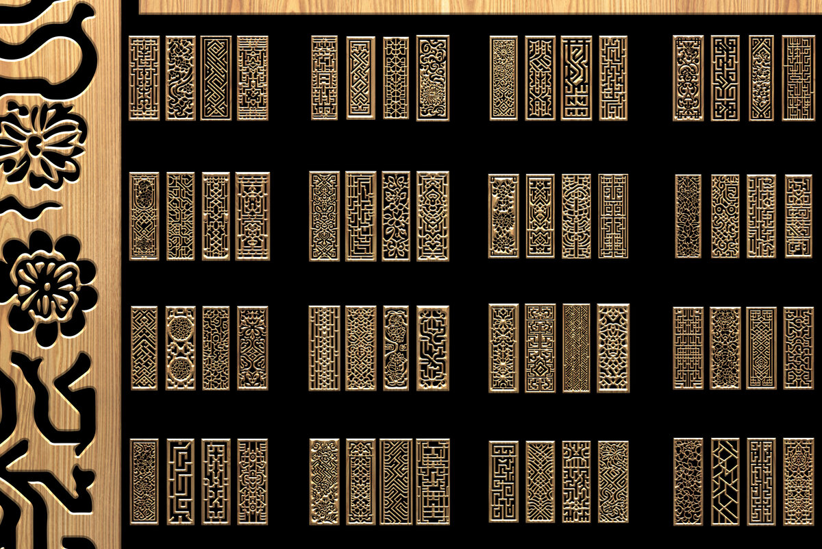 Intra απο ξύλο plywood 3mm-4mm πάχος – Περίτεχνη δέσμη σχεδίασης κοπής με λέιζερ Δίασταση  20x20 cm INTRAFABR-118188290