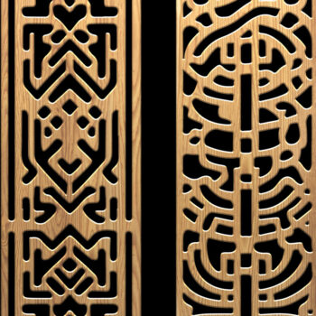 Intra απο ξύλο plywood 3mm-4mm πάχος – Περίτεχνη δέσμη σχεδίασης κοπής με λέιζερ Δίασταση 20x20 cm INTRAFABR-118188290 - Image 2