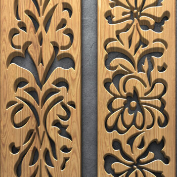 Intra απο ξύλο plywood 3mm-4mm πάχος – Περίτεχνα πάνελ κοπής με κύλιση με λέιζερ Δίασταση  20x20 cm INTRAFABR-124928853 - Image 3