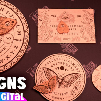 Intra απο ξύλο plywood 3mm-4mm πάχος – Πακέτο κοπής με λέιζερ σανίδα Ouija | Μυστηριώδης Δίασταση 20x20 cm INTRAFABR-102595860 - Image 1