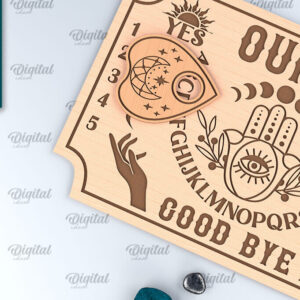 Intra απο ξύλο plywood 3mm-4mm πάχος –  κοπής με λέιζερ πινακίδα Ouija Spirit Board Δίασταση  20x20 cm INTRAFABR-99933652