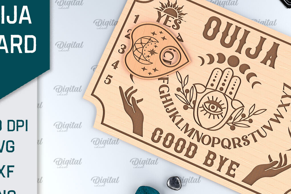 Intra απο ξύλο plywood 3mm-4mm πάχος –  κοπής με λέιζερ πινακίδα Ouija Spirit Board Δίασταση  20x20 cm INTRAFABR-99933652