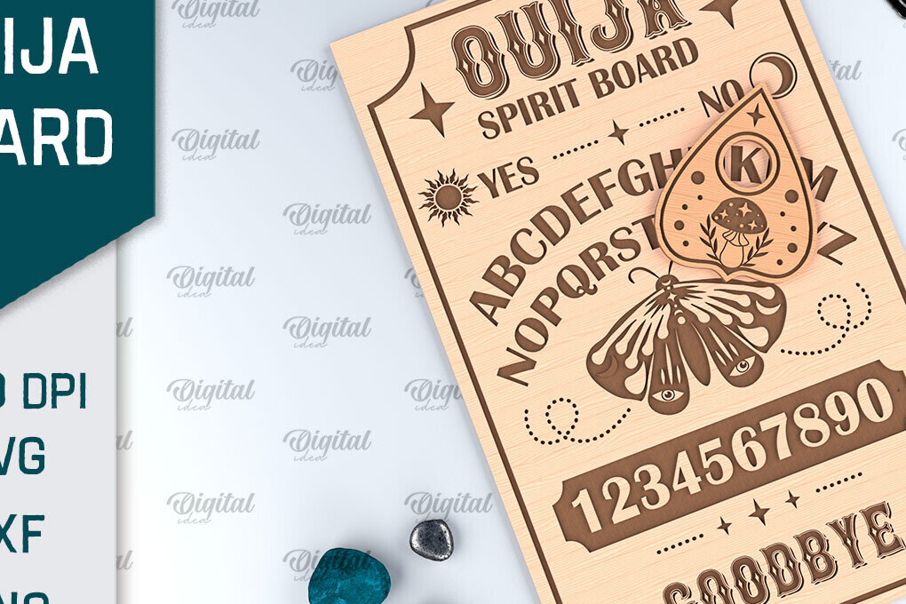 Intra απο ξύλο plywood 3mm-4mm πάχος –  κοπής με λέιζερ πινακίδα Ouija Spirit Board Δίασταση  20x20 cm INTRAFABR-99933691