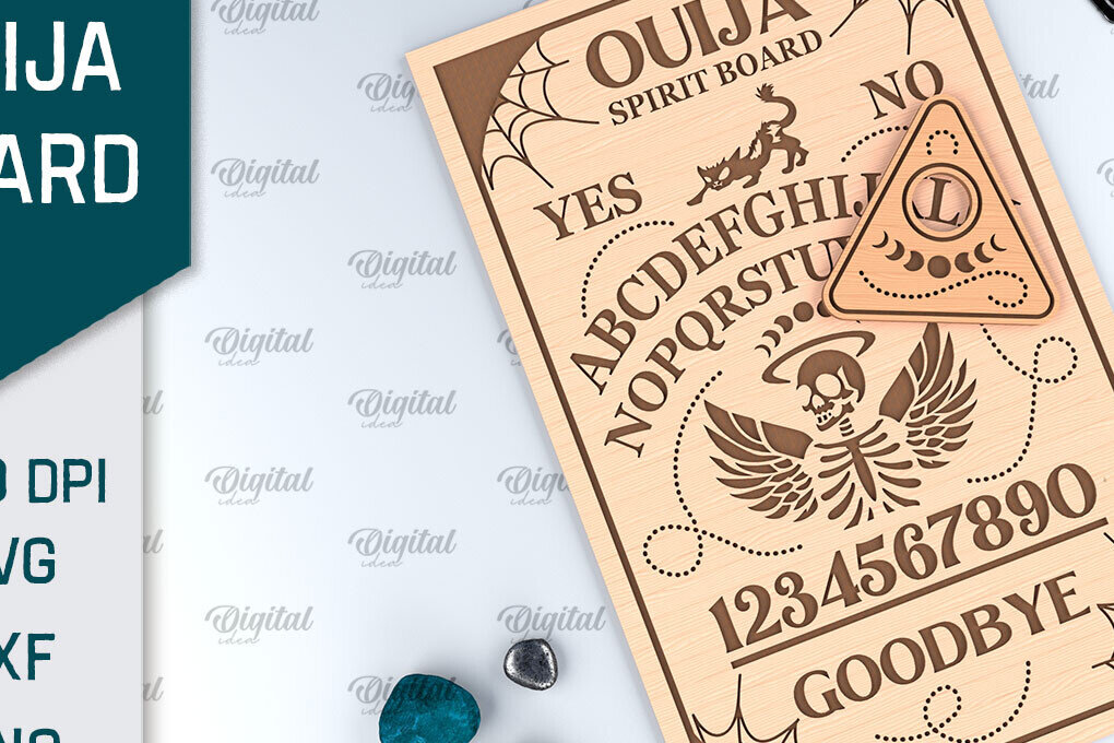 Intra απο ξύλο plywood 3mm-4mm πάχος –  κοπής με λέιζερ πινακίδα Ouija Spirit Board Δίασταση  20x20 cm INTRAFABR-99933726