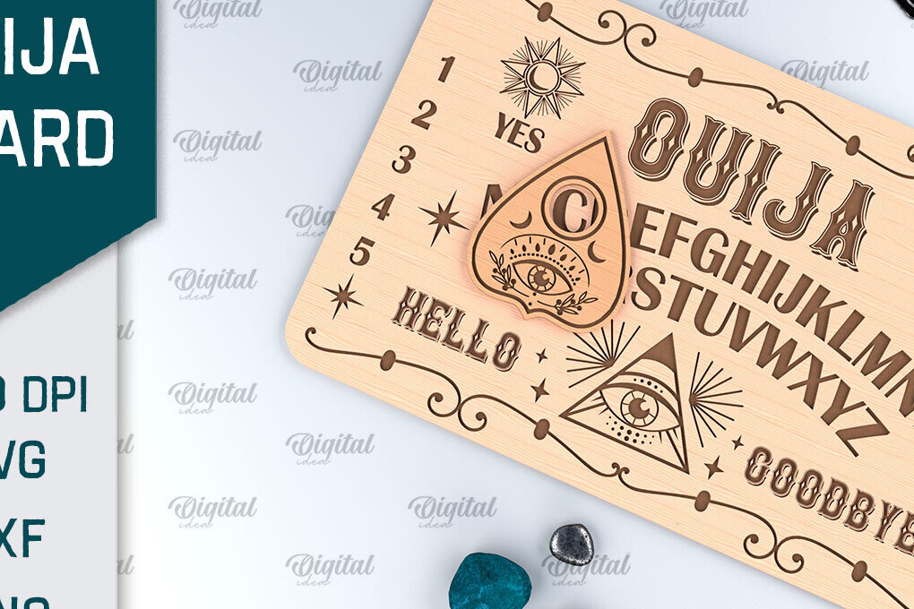 Intra απο ξύλο plywood 3mm-4mm πάχος –  κοπής με λέιζερ πινακίδα Ouija Spirit Board Δίασταση  20x20 cm INTRAFABR-99933763